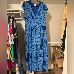 Sugarlips Blue Tropical Print Maxi Dress